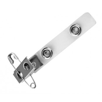 Badge Clip w/Safety Pin Combo 2-3/4" clear vinyl strap